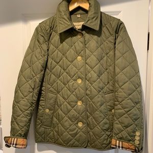 Burberry London Olive Quilted Jacket like NEW Sm